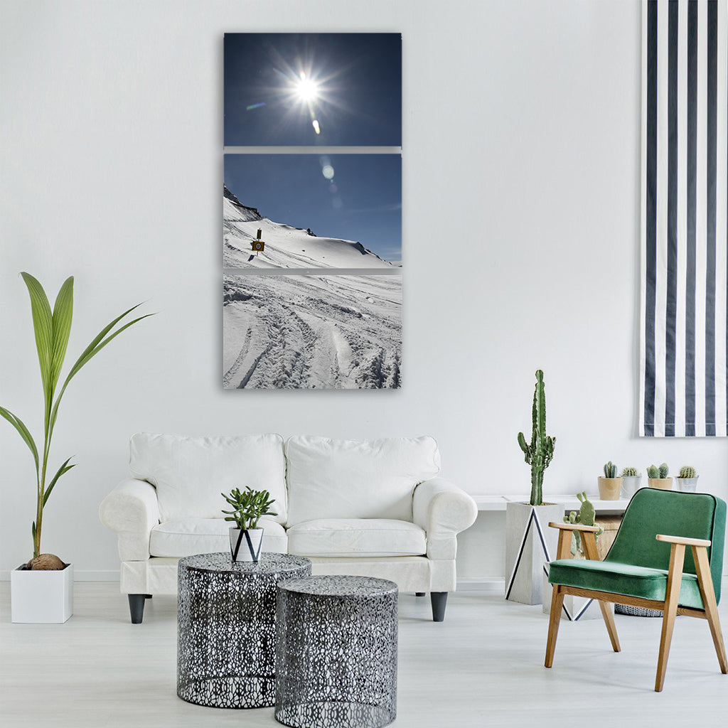 nature mountains winter snow Vertical Canvas Wall Art