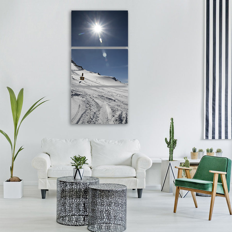 nature mountains winter snow Vertical Canvas Wall Art