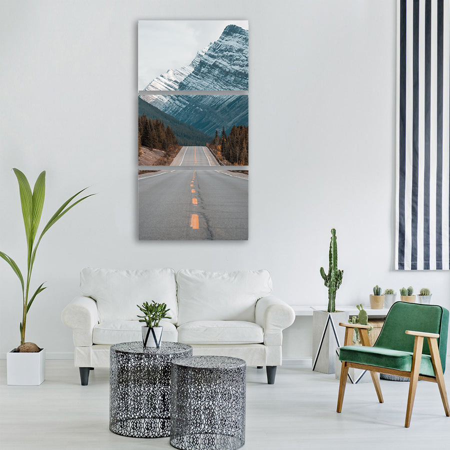 nature road highway travel Vertical Canvas Wall Art