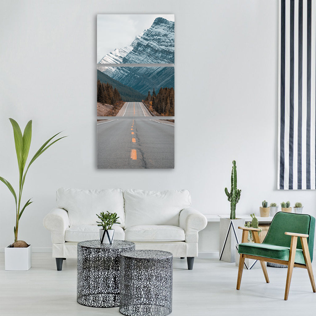 nature road highway travel Vertical Canvas Wall Art
