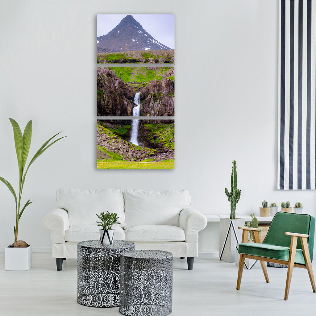 nature green grass mountain trek Vertical Canvas Wall Art