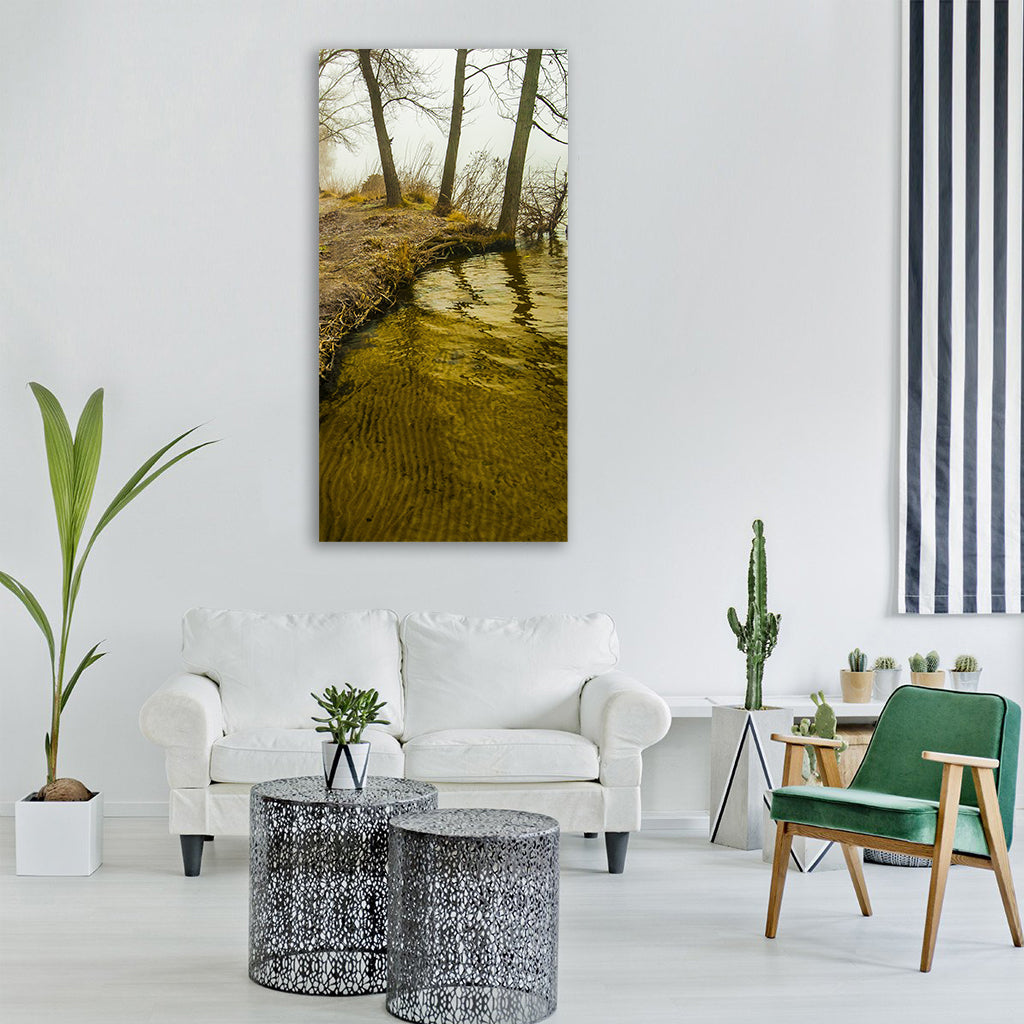nature water tree river wood Vertical Canvas Wall Art