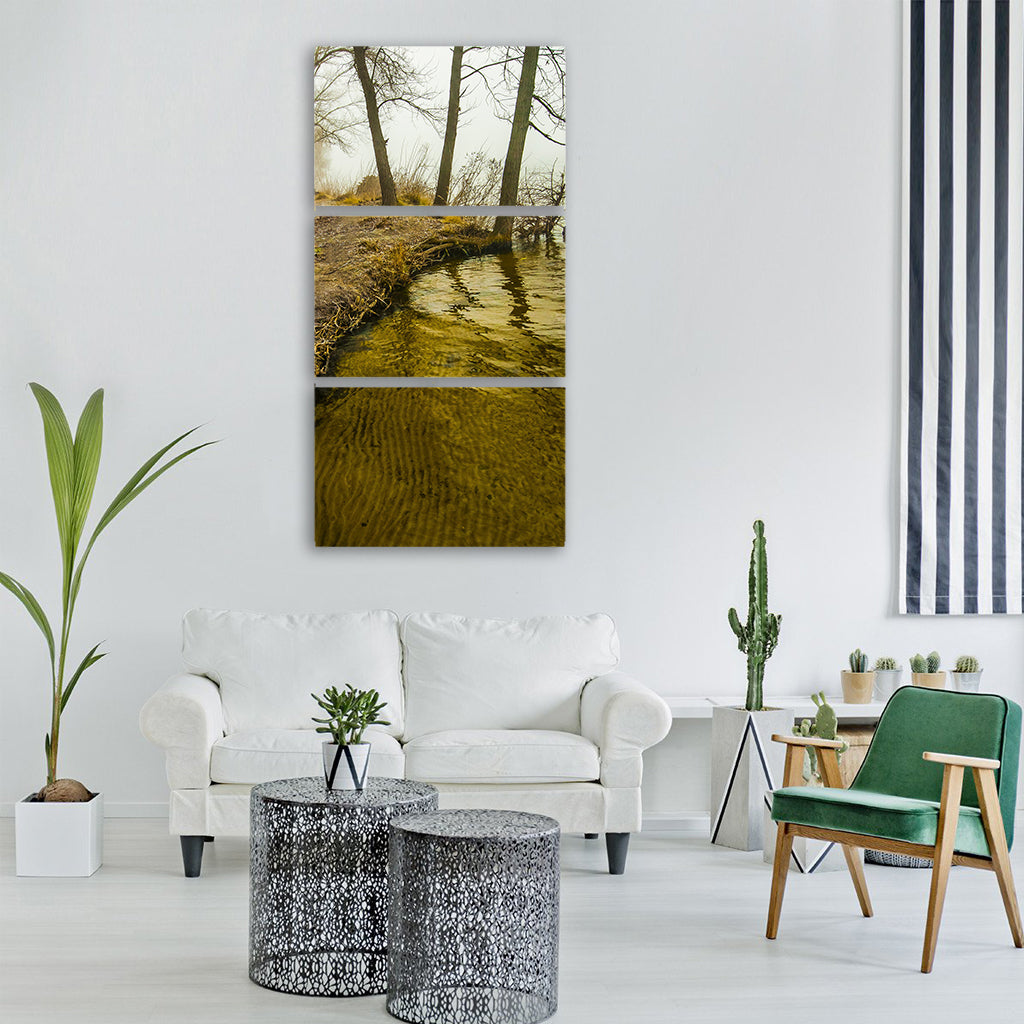 nature water tree river wood Vertical Canvas Wall Art