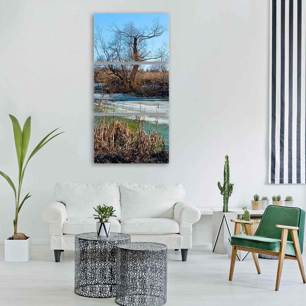 nature swamp siberia tree water Vertical Canvas Wall Art