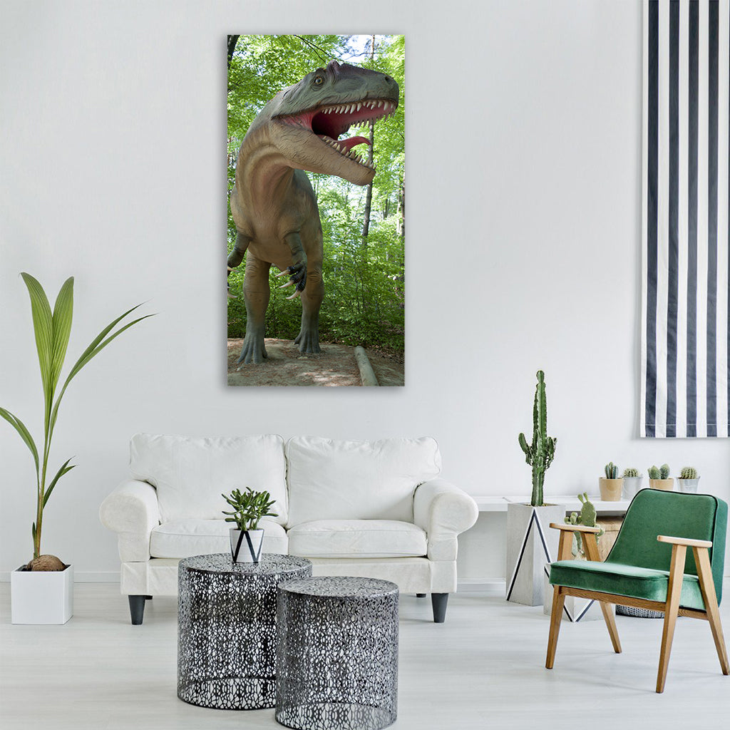 nature wood dinosaur reptile Vertical Canvas Wall Art