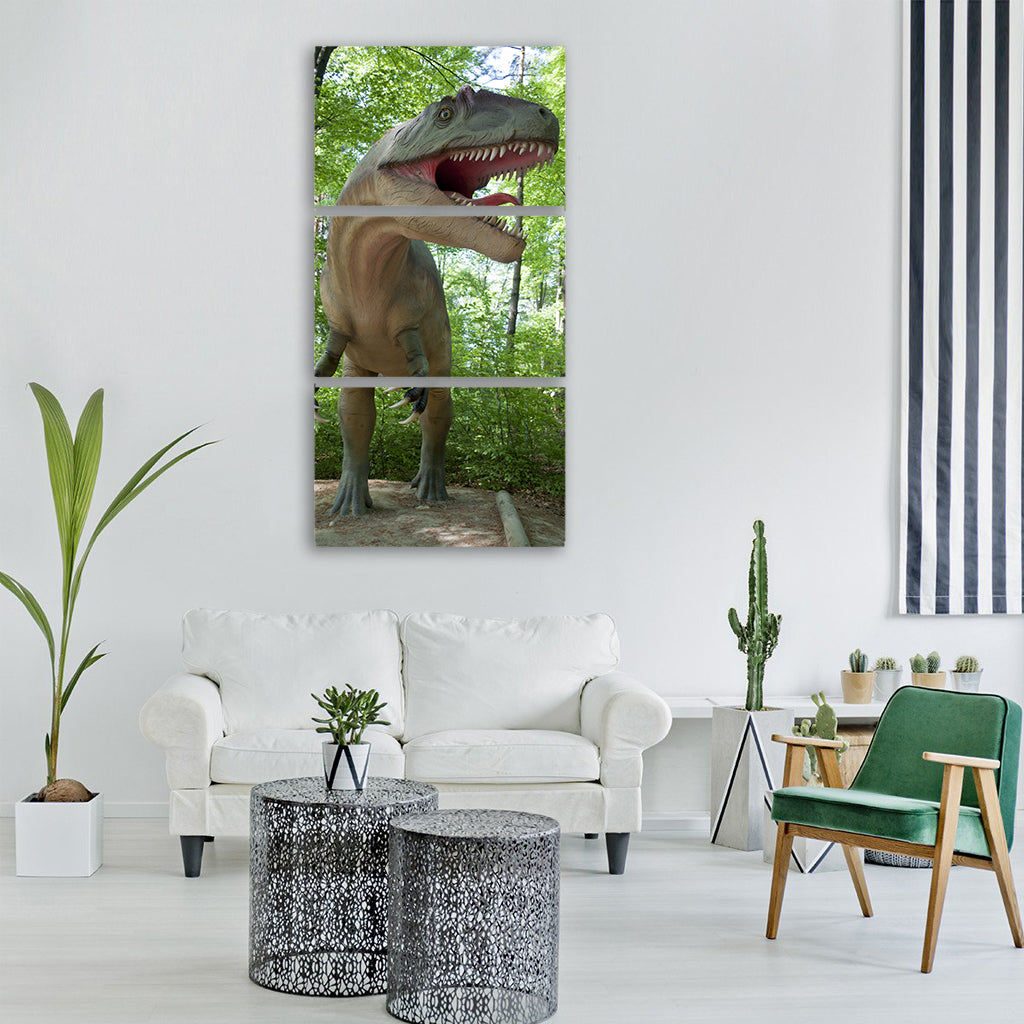 nature wood dinosaur reptile Vertical Canvas Wall Art