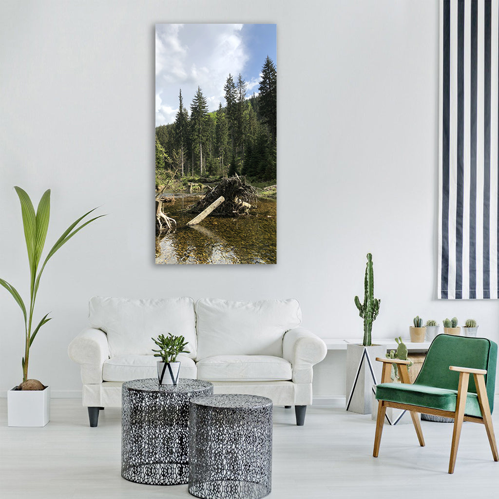 nature waters wood in the free Vertical Canvas Wall Art
