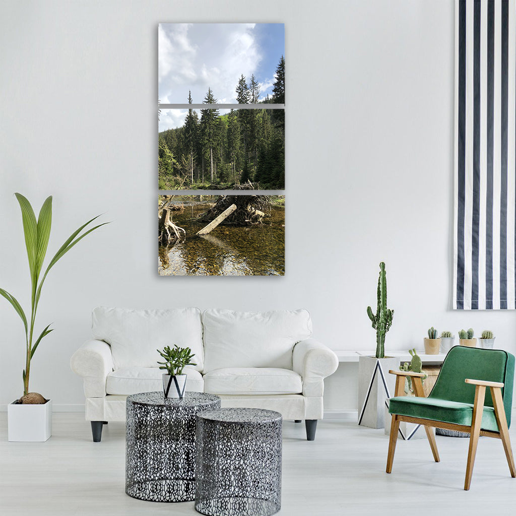 nature waters wood in the free Vertical Canvas Wall Art