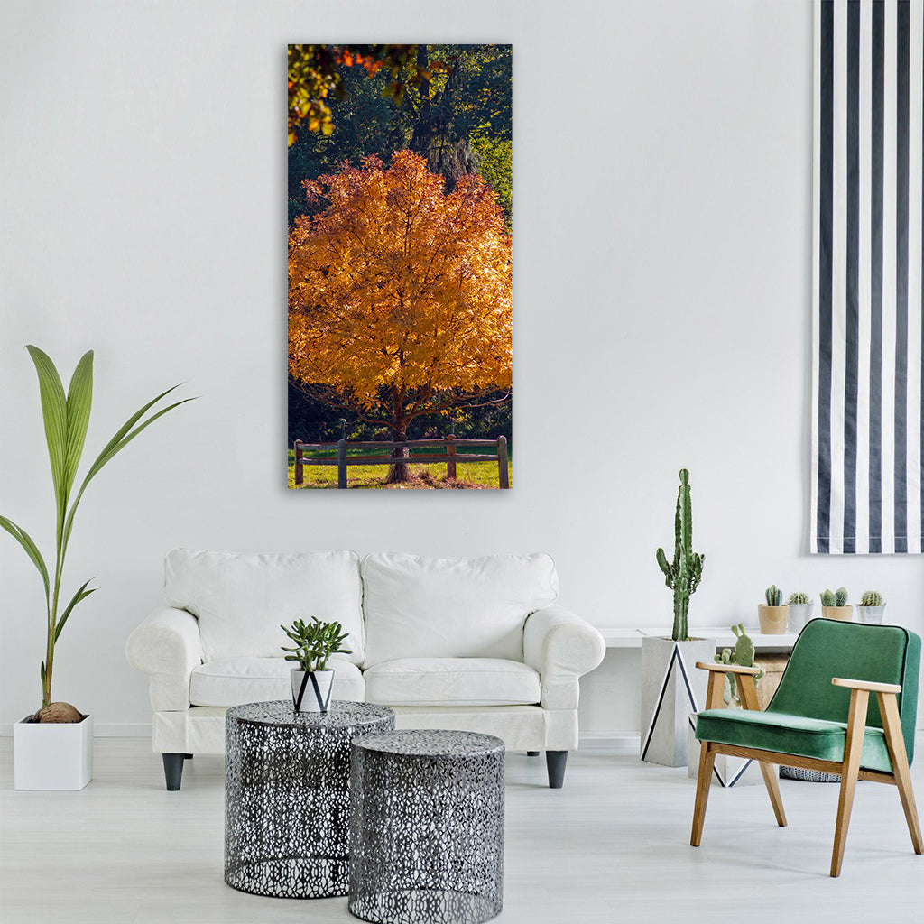nature autumn trees landscape Vertical Canvas Wall Art