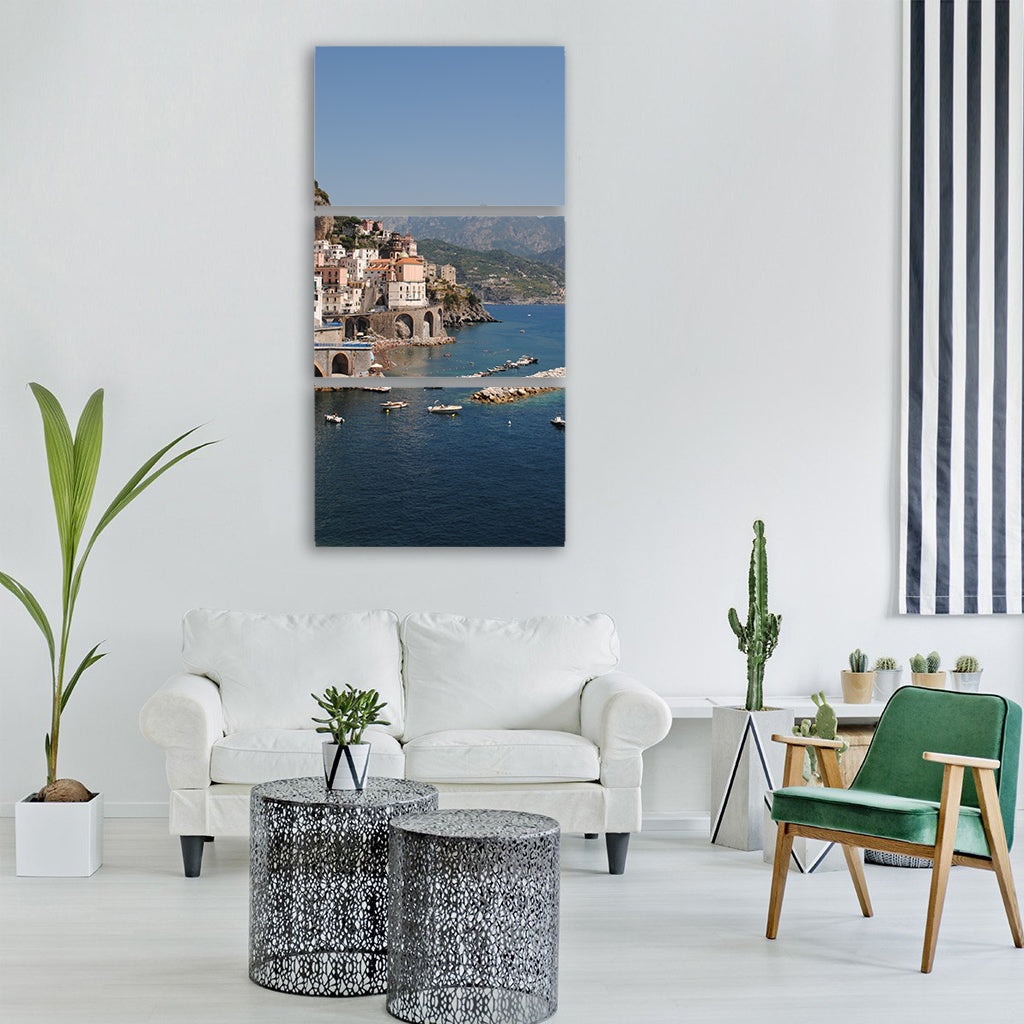 near positano amalfi italy positano Vertical Canvas Wall Art