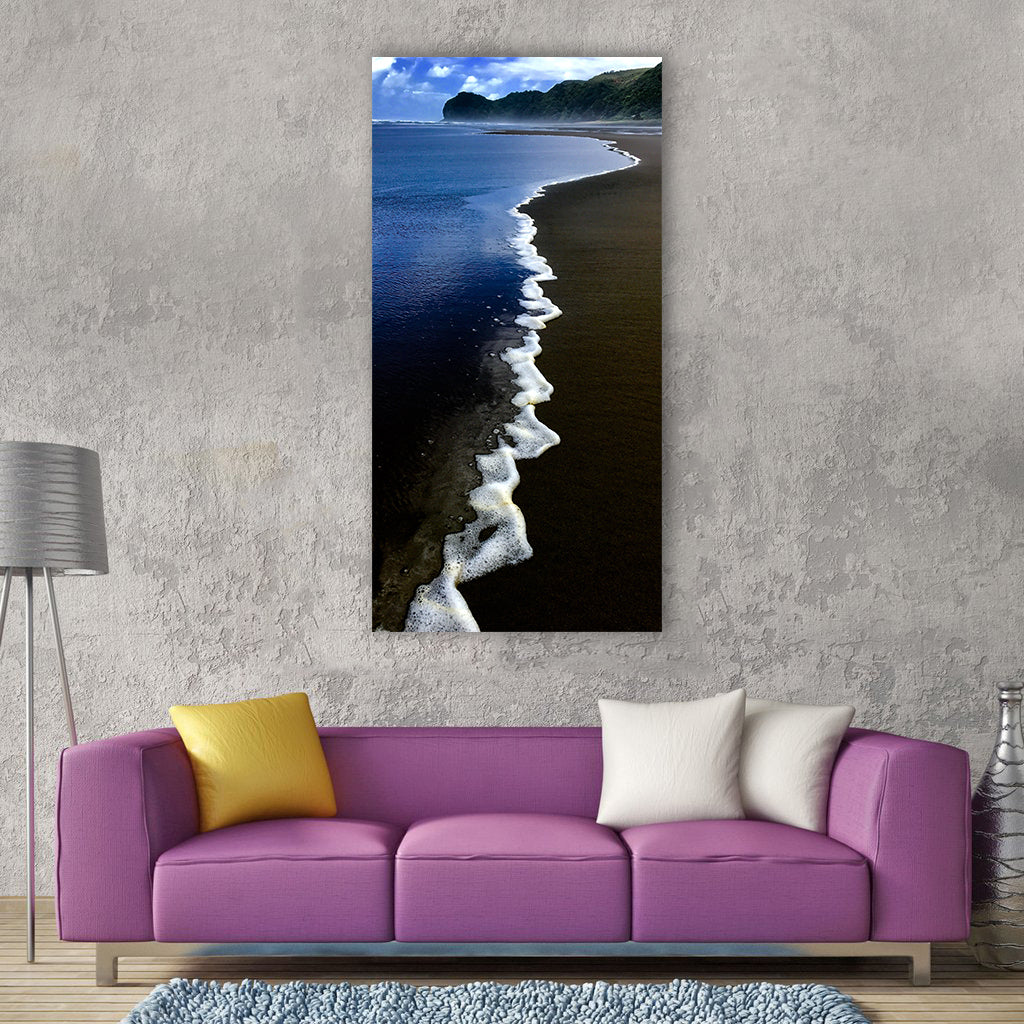 New zealand piha beach beach Vertical Canvas Wall Art