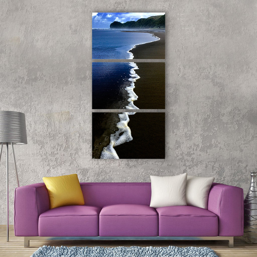 New zealand piha beach beach Vertical Canvas Wall Art