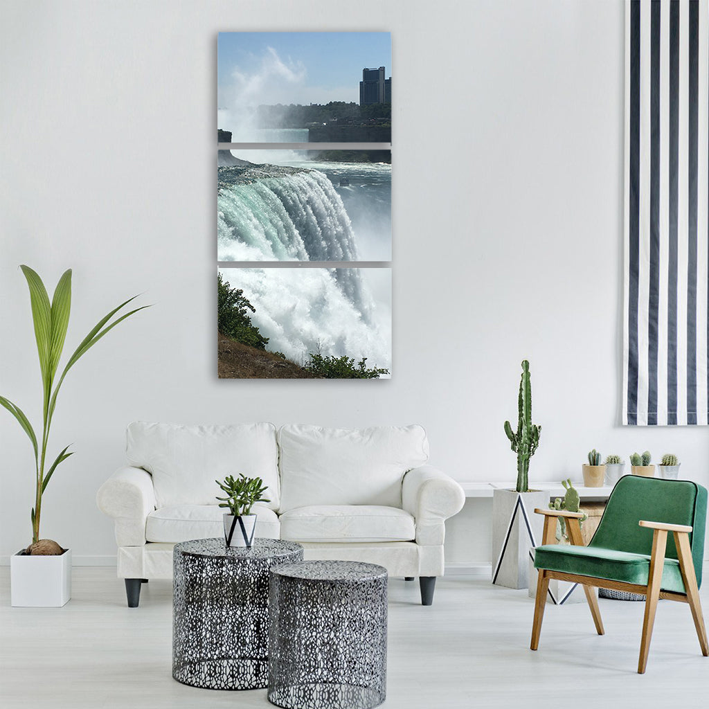 niagara water waterfall ontario Vertical Canvas Wall Art