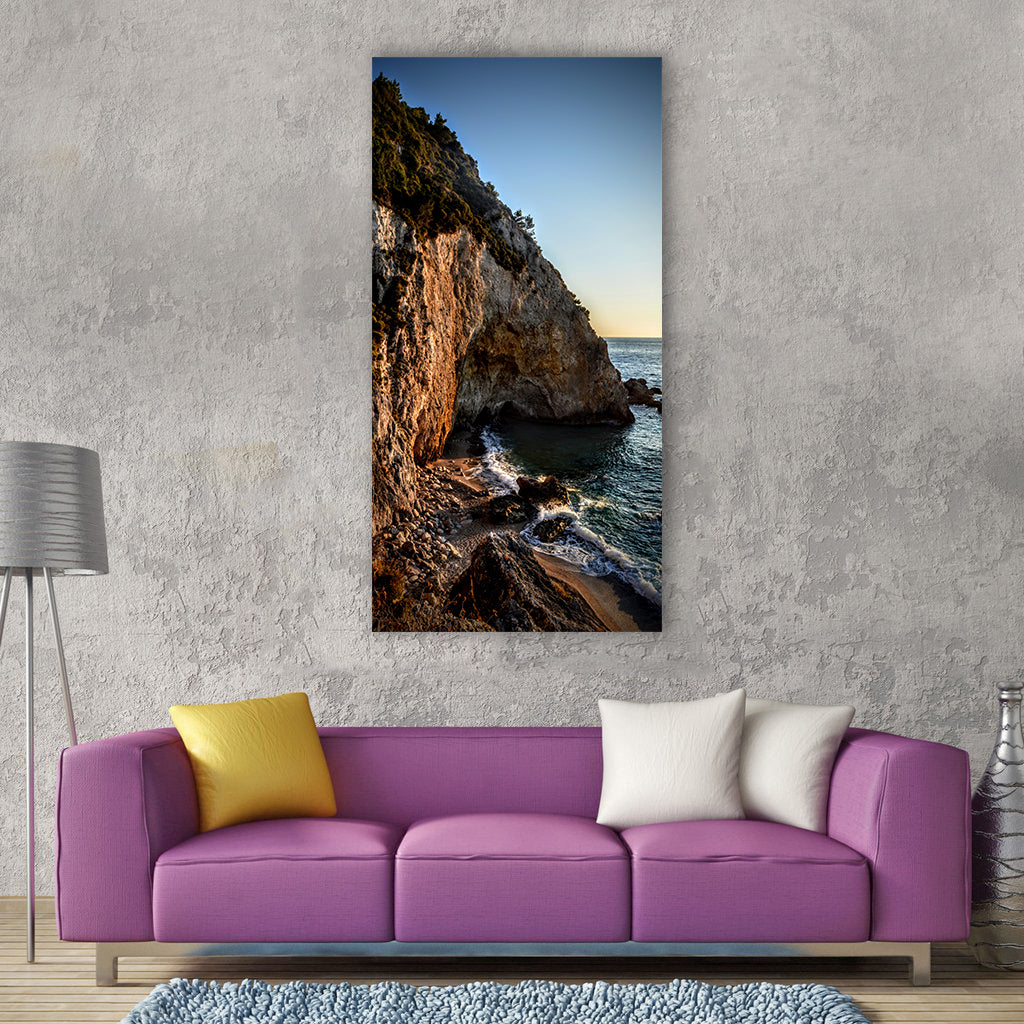 Ocean rocks sea nature sky Vertical Canvas Wall Art