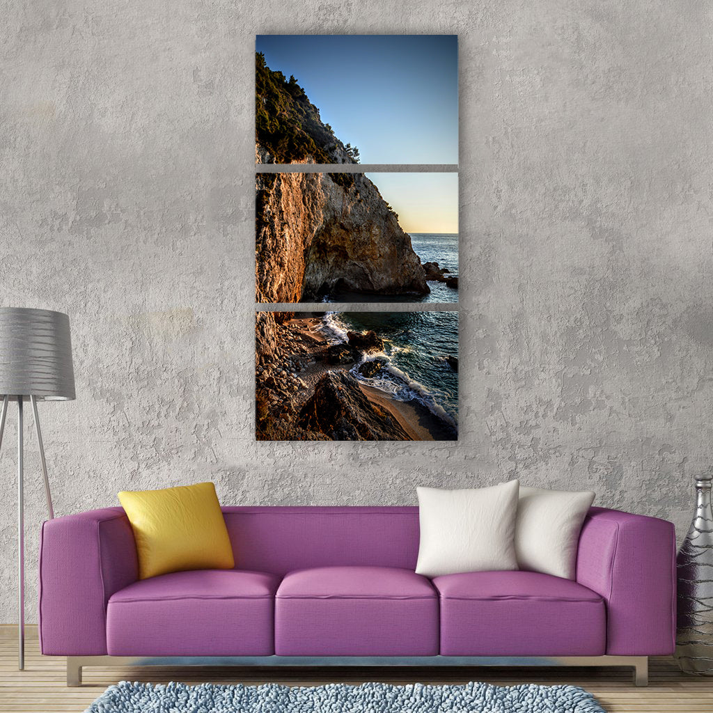 Ocean rocks sea nature sky Vertical Canvas Wall Art