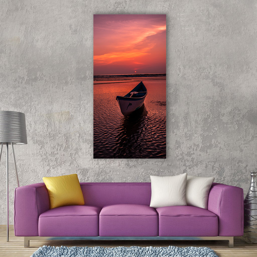 Ocean ocean sunset beach sunset Vertical Canvas Wall Art