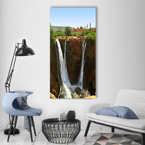 Ouzoud morocco falls waterfall Vertical Canvas Wall Art
