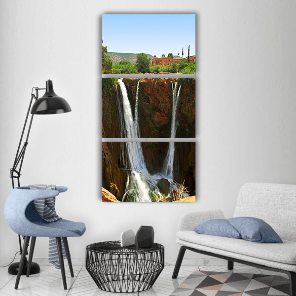Ouzoud morocco falls waterfall Vertical Canvas Wall Art