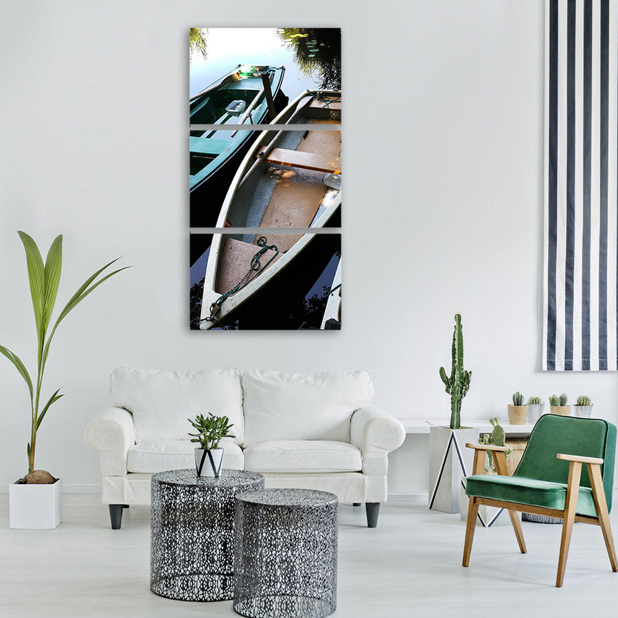 paddle boat lake boat water sport Vertical Canvas Wall Art