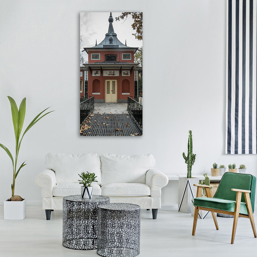 palacete palace madrid garden Vertical Canvas Wall Art