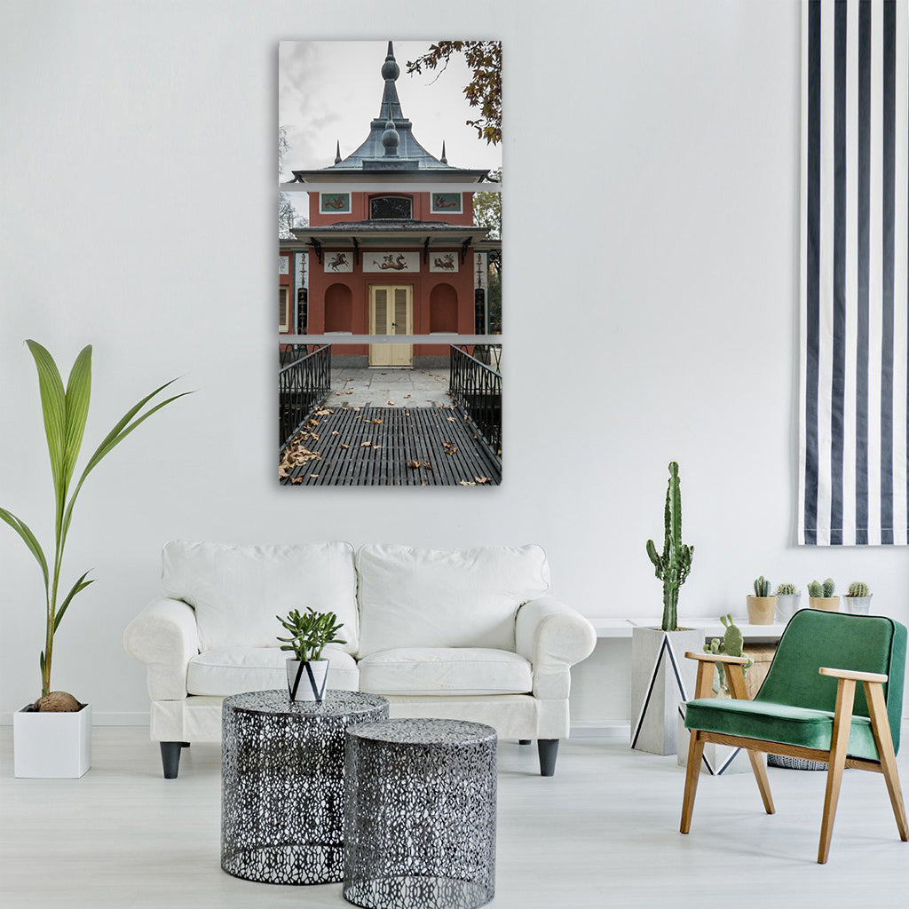 palacete palace madrid garden Vertical Canvas Wall Art