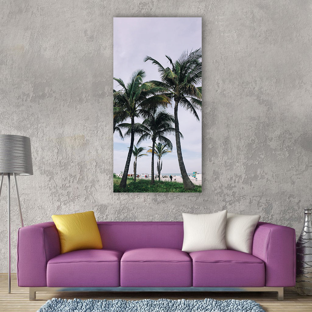 Palm trees palm beach tropical Vertical Canvas Wall Art