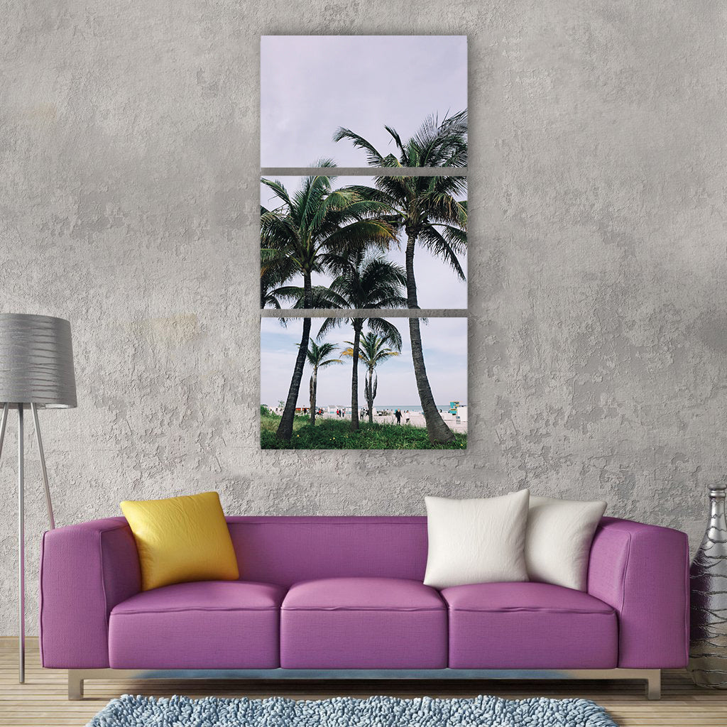 Palm trees palm beach tropical Vertical Canvas Wall Art