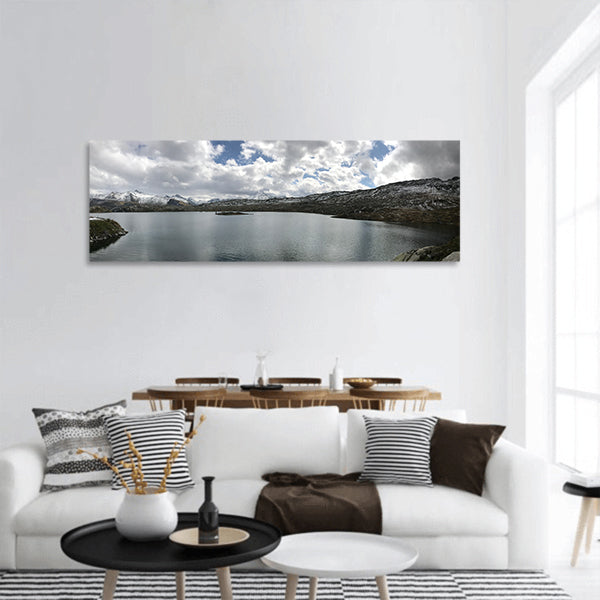 Lake Mountain Nature Landscape Panoramic  Canvas Wall Art