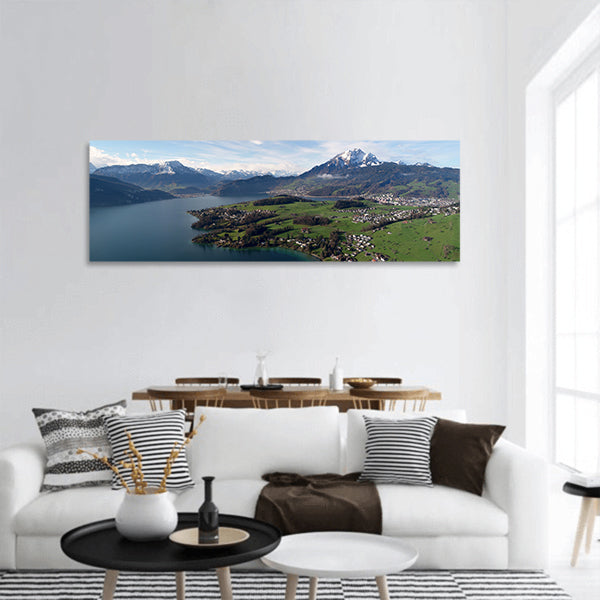 Beautiful Nature of Mountain Waters Panoramic Canvas Wall Art