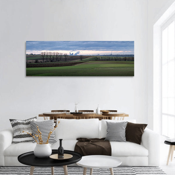 Landscape Nature Field Sky Soil  Panoramic Canvas Wall Art