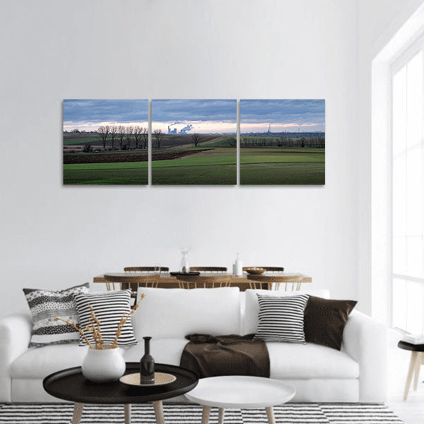 Landscape Nature Field Sky Soil  Panoramic Canvas Wall Art