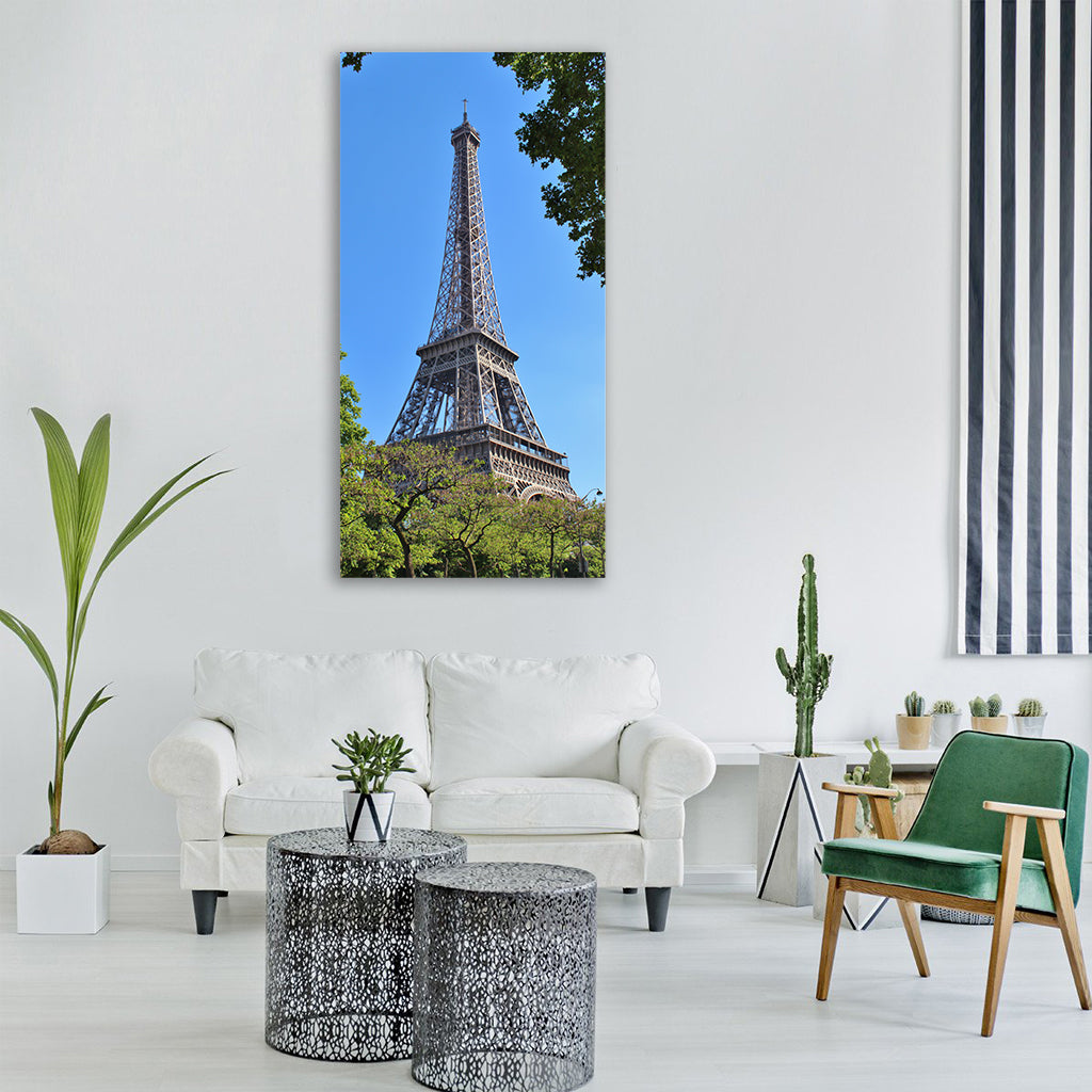 paris france monument eiffel tower Vertical Canvas Wall Art