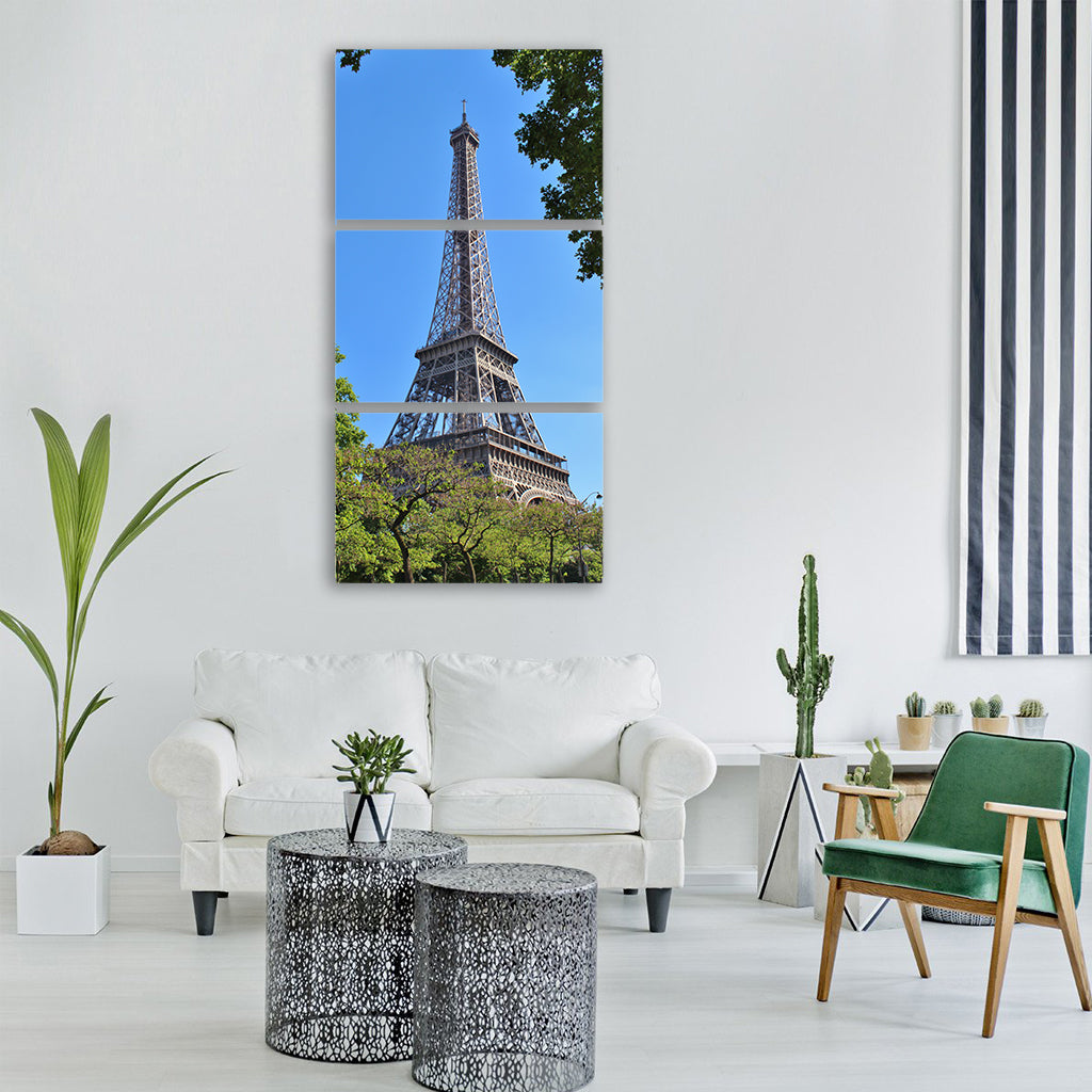 paris france monument eiffel tower Vertical Canvas Wall Art