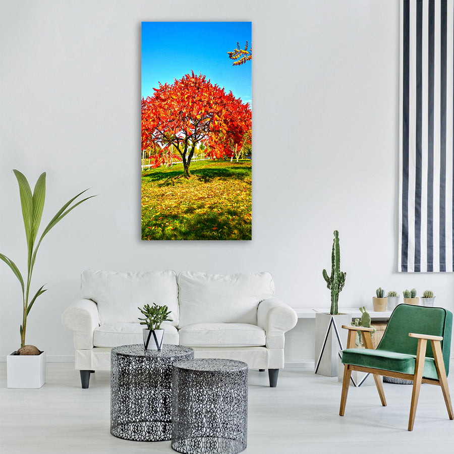 park garden tree foliage fall Vertical Canvas Wall Art