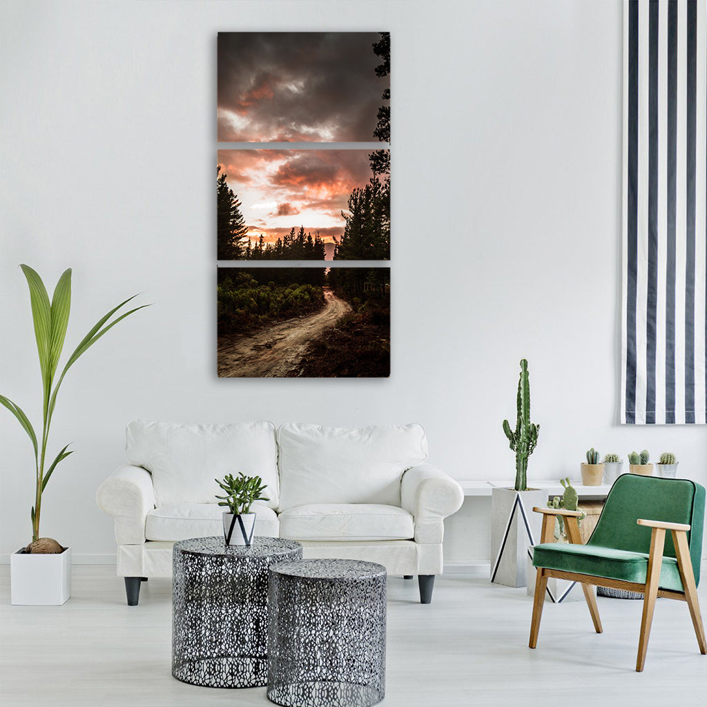 path road nature trees plant dark Vertical Canvas Wall Art