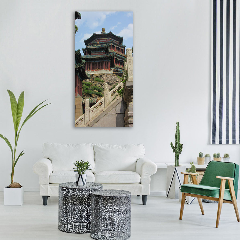 pekin summer palace pagoda china Vertical Canvas Wall Art