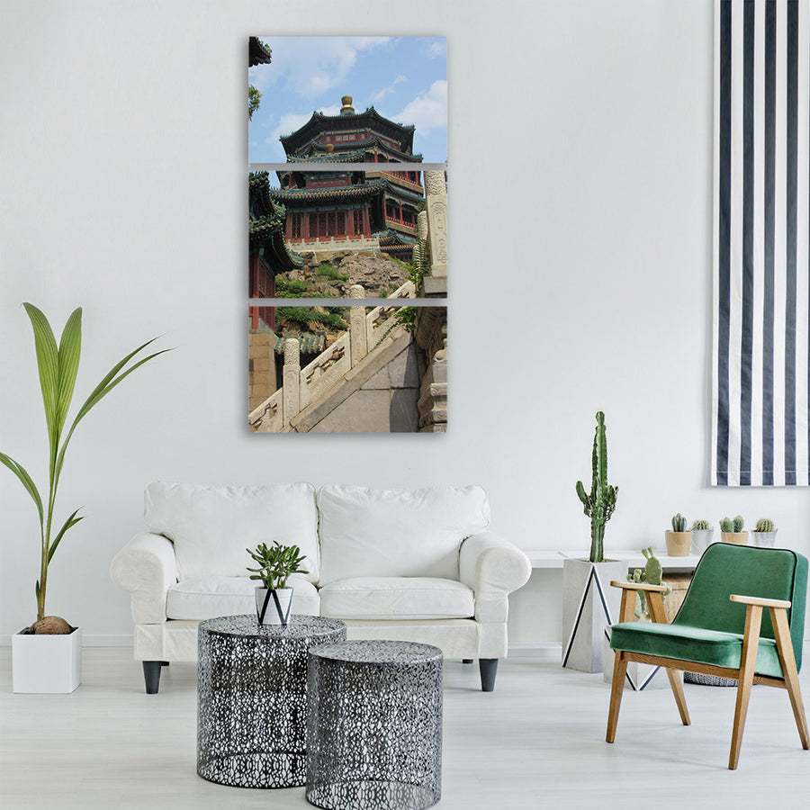 pekin summer palace pagoda china Vertical Canvas Wall Art