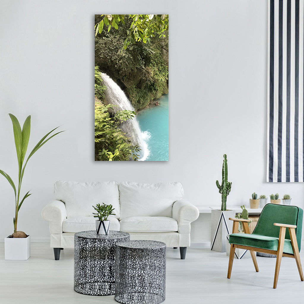 waterfall nature water Vertical Canvas Wall Art