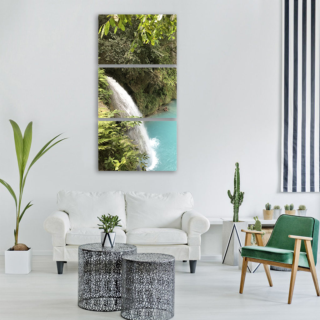 waterfall nature water Vertical Canvas Wall Art