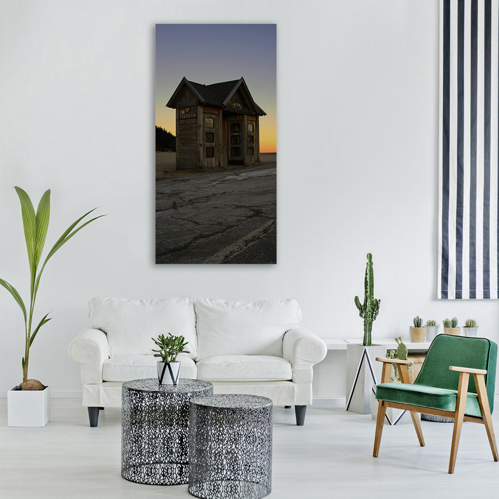 phone booth austria wine level Vertical Canvas Wall Art