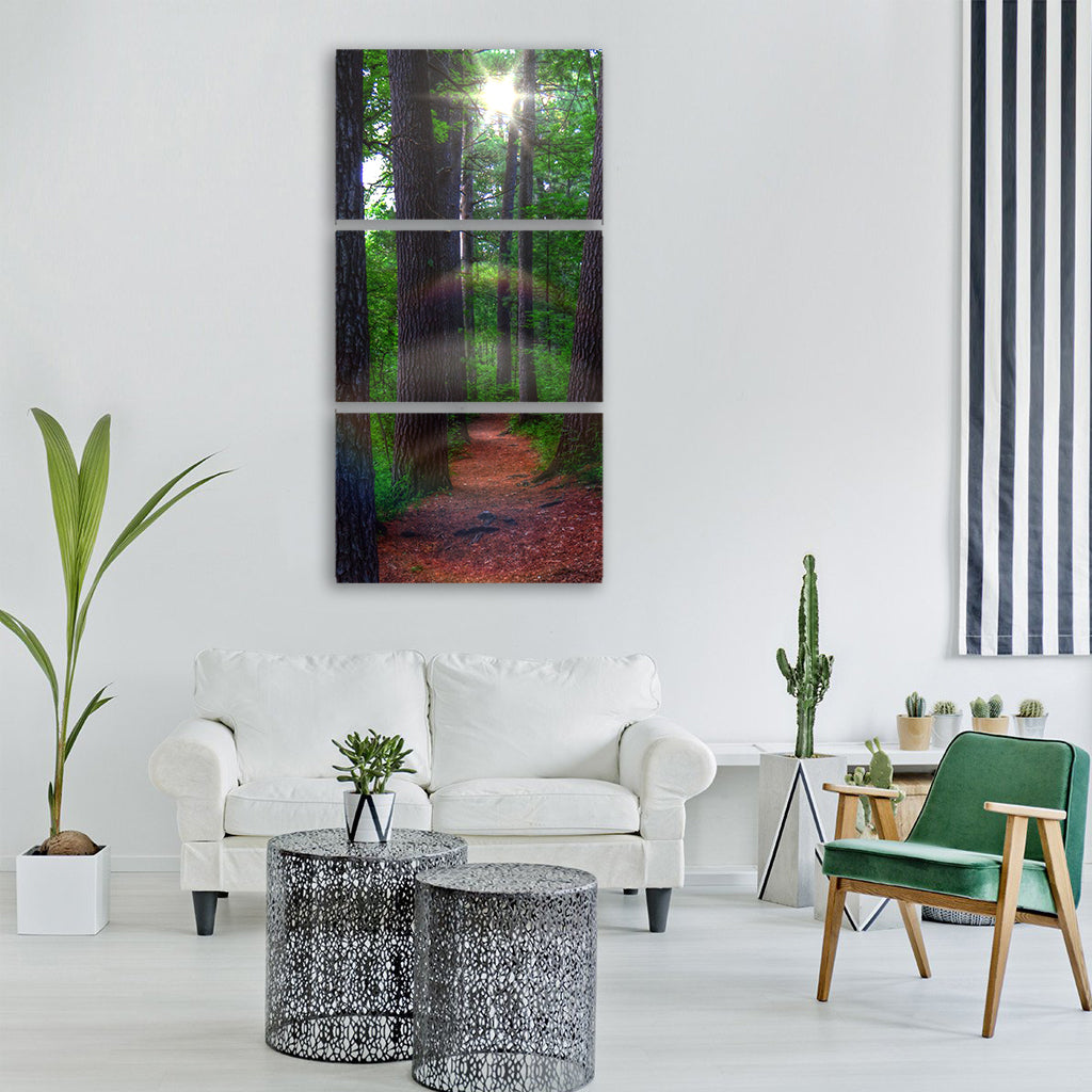 pine forest forest mystic ghost Vertical Canvas Wall Art