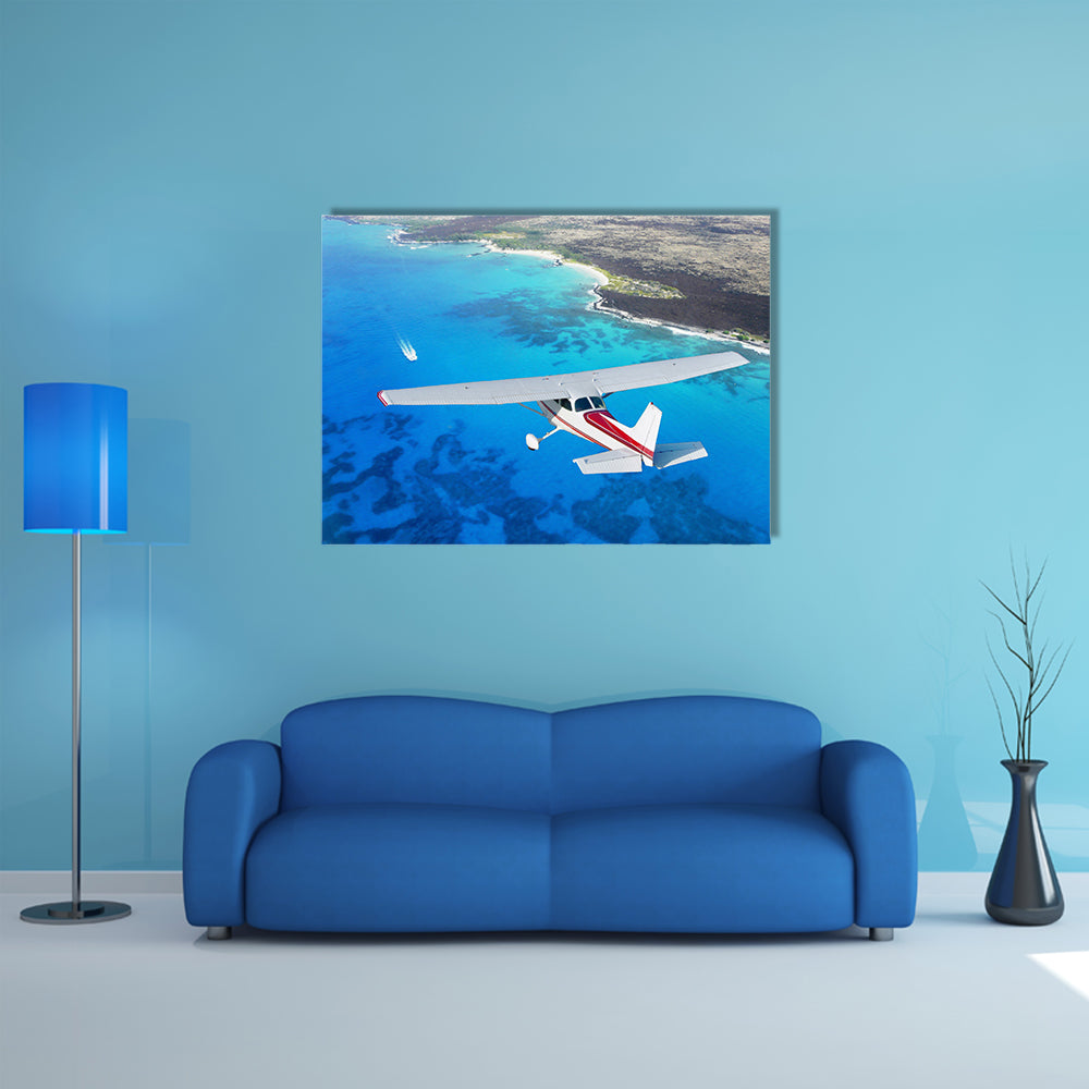Flying Sky High Over The Ocean Multi Panel Canvas Wall Art Set