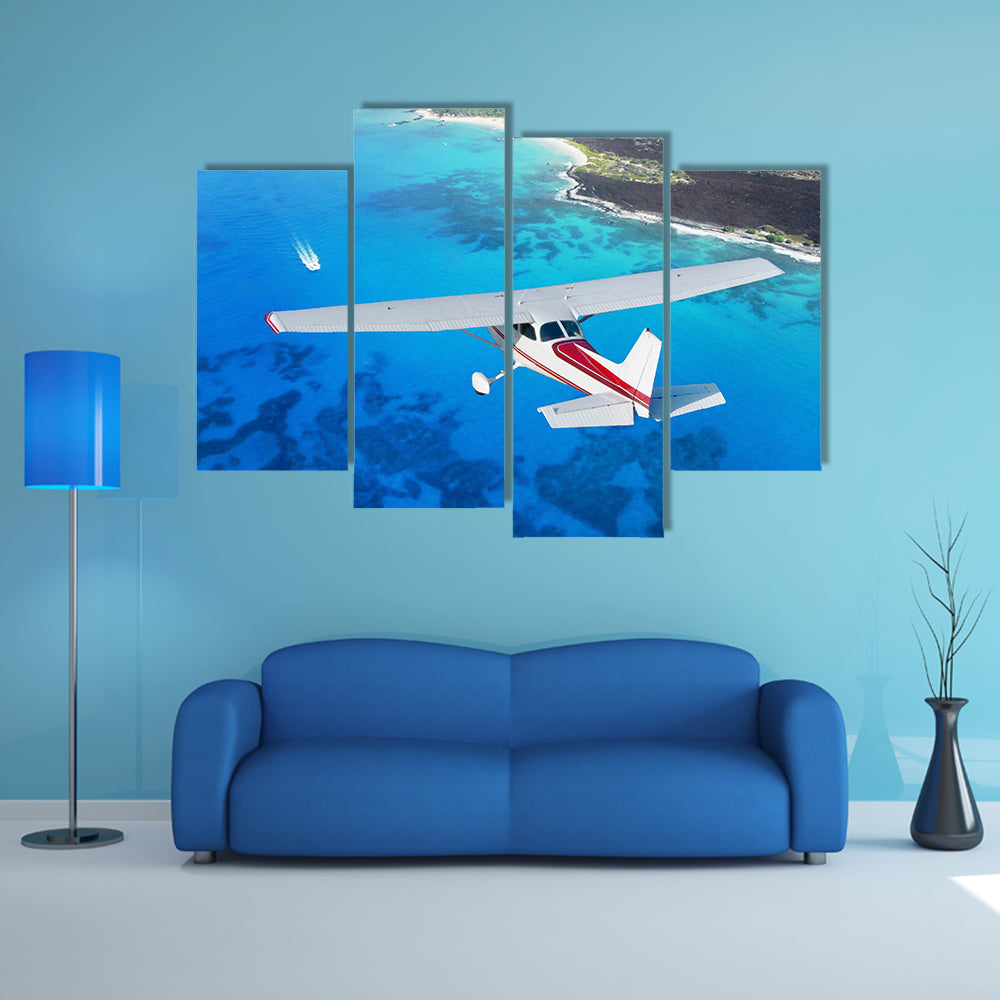 Flying Sky High Over The Ocean Multi Panel Canvas Wall Art Set