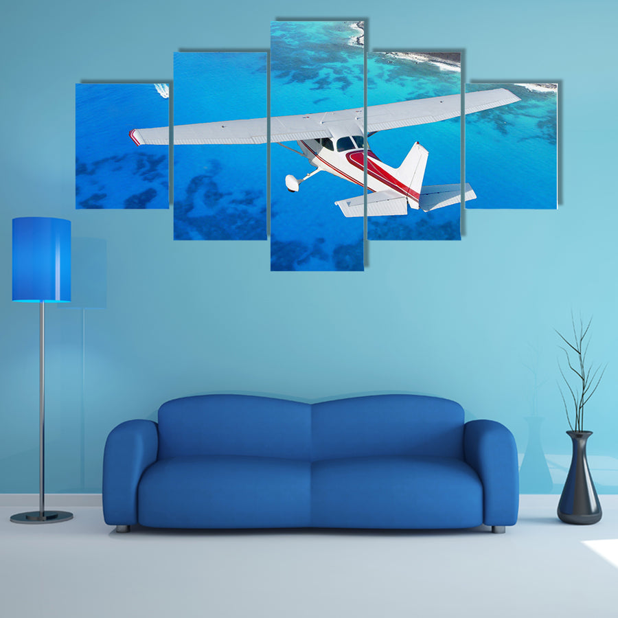 Flying Sky High Over The Ocean Multi Panel Canvas Wall Art Set