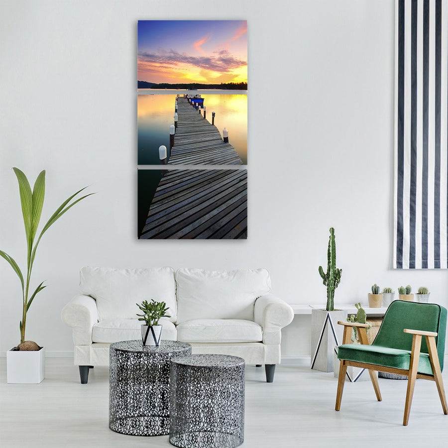platform sea ocean bridge sky Vertical Canvas Wall Art