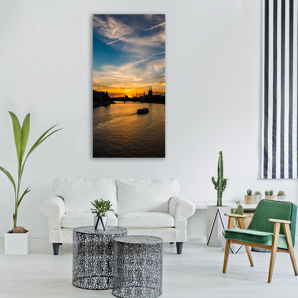 poland wrocław landscape city Vertical Canvas Wall Art