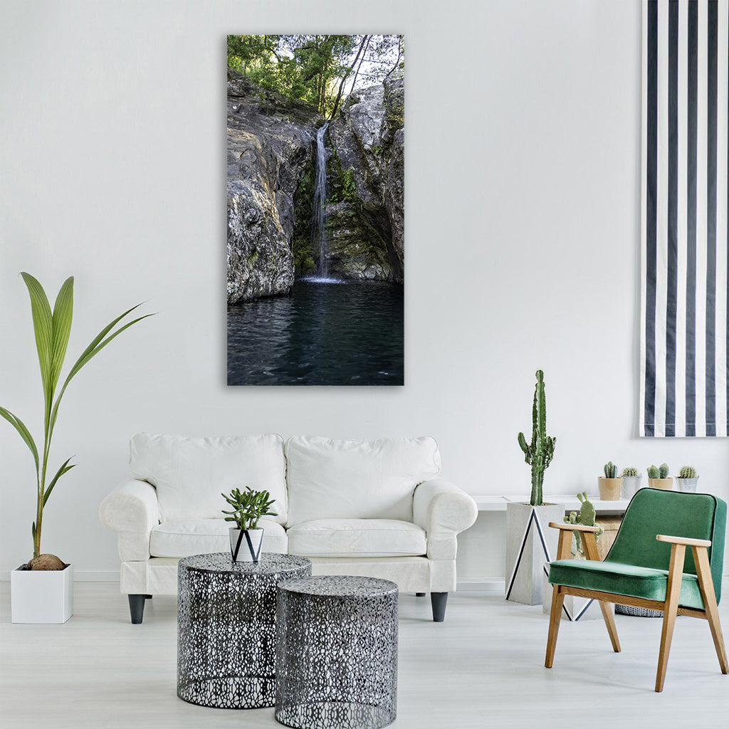 pond forest water rio trees Vertical Canvas Wall Art