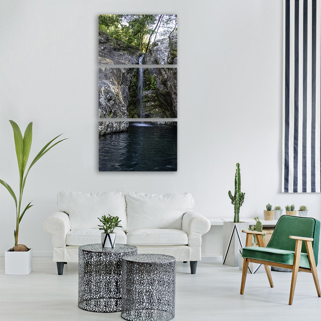 pond forest water rio trees Vertical Canvas Wall Art