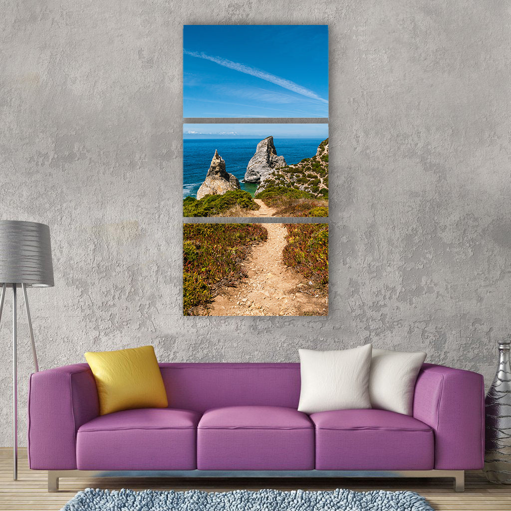 Portugal sintra ocean sea nature Vertical Canvas Wall Art