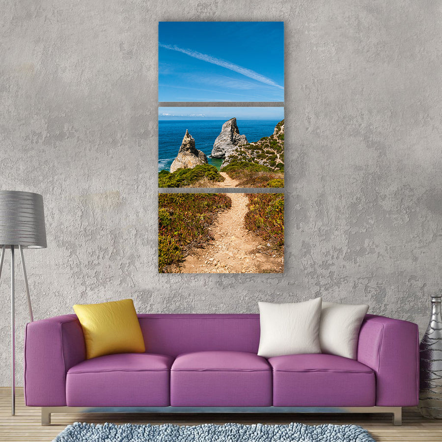 Portugal sintra ocean sea nature Vertical Canvas Wall Art